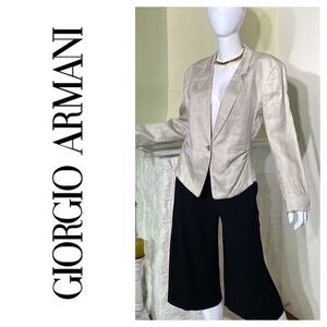 Giorgio Armani Linen Tuxedo Style Jacket